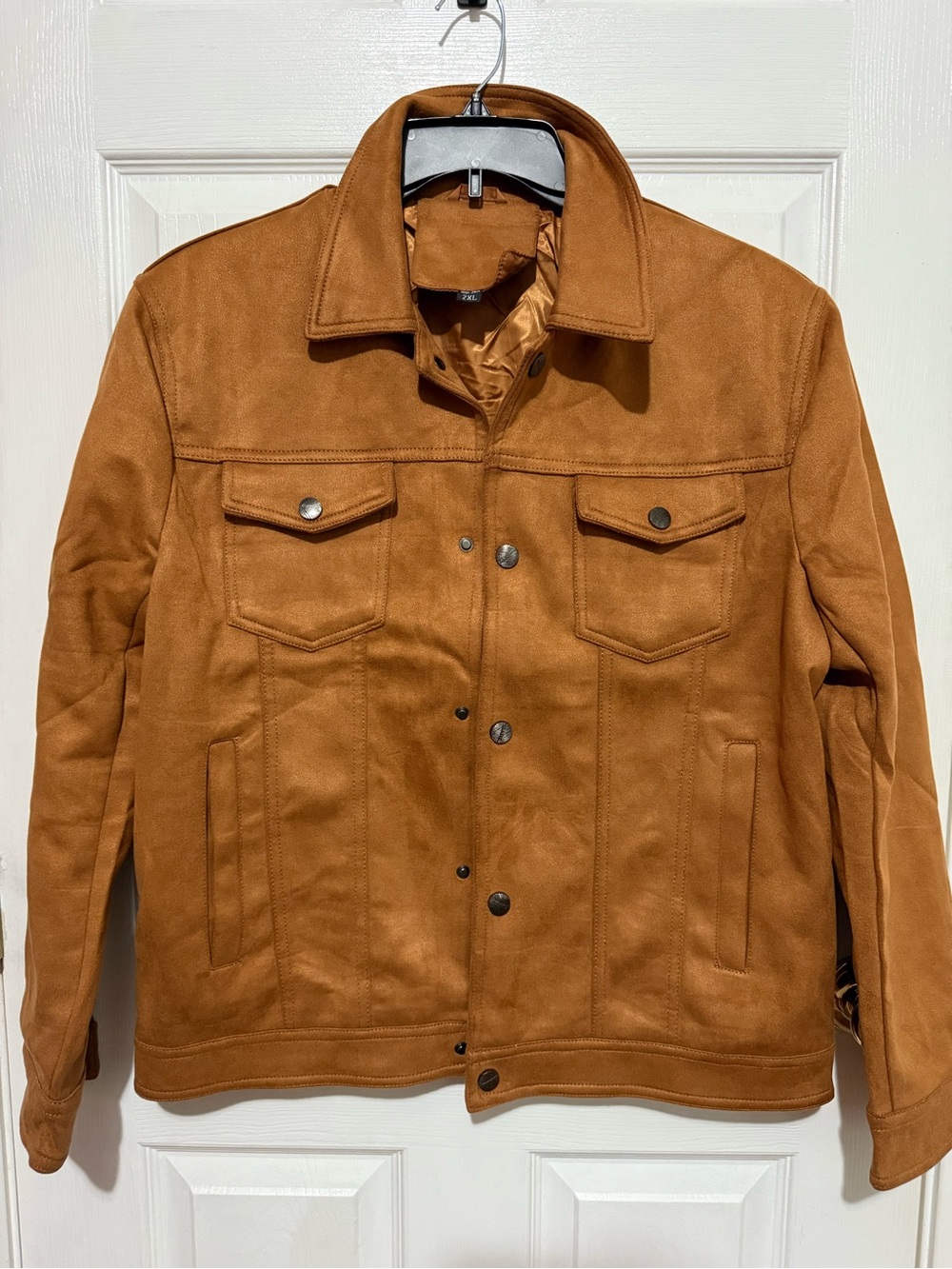 Men's Tan Suede Trucker Jacket - Unbranded